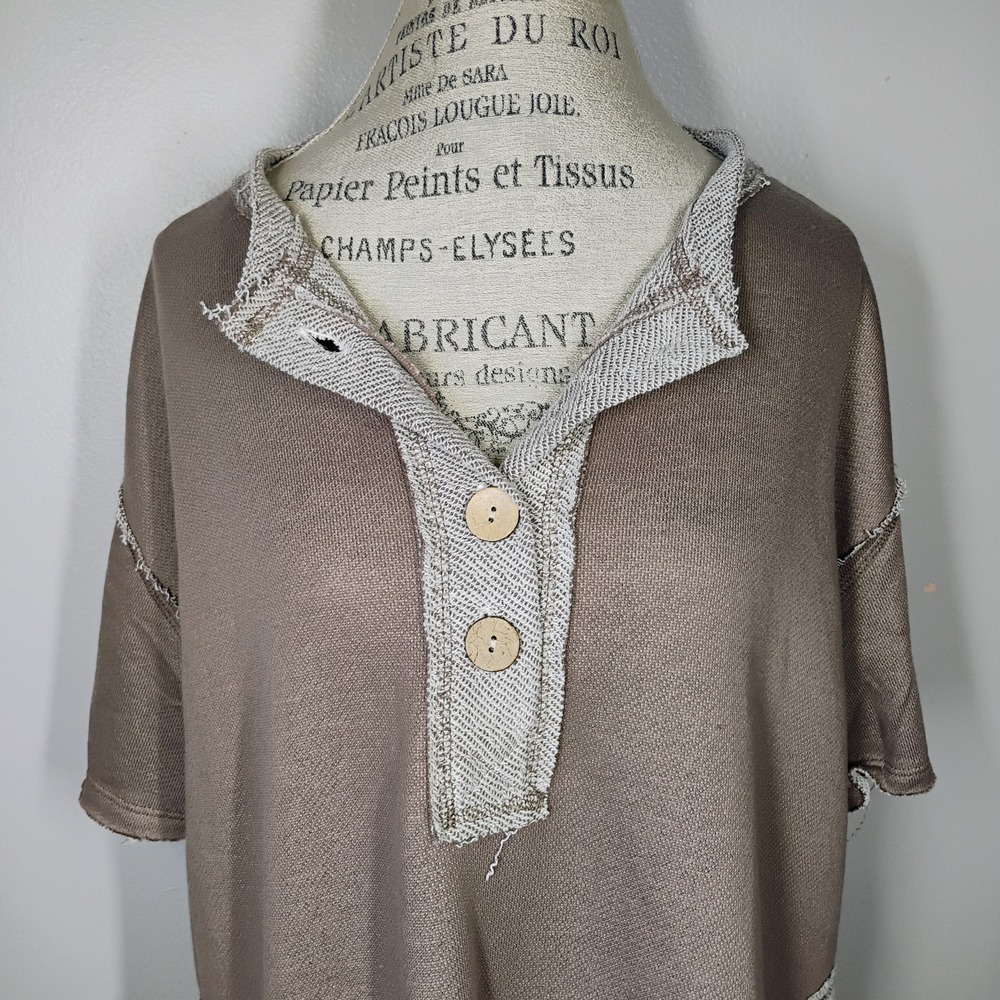 NWT Three Bird Nest The Nest Jodi Tunic Dress Mocha Womens Med Casual Oversized - Picture 5 of 12
